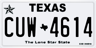 TX license plate CUW4614