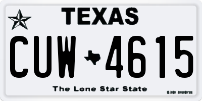 TX license plate CUW4615