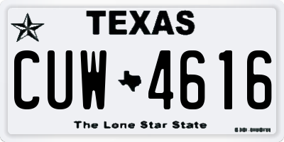 TX license plate CUW4616