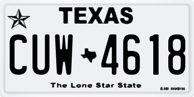 TX license plate CUW4618