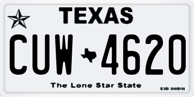 TX license plate CUW4620