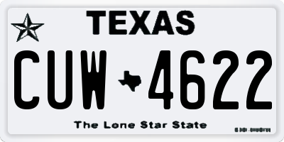TX license plate CUW4622