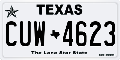 TX license plate CUW4623