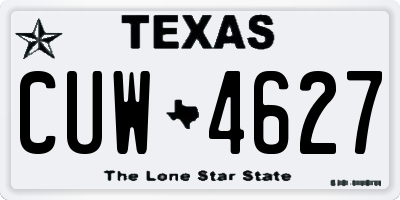 TX license plate CUW4627