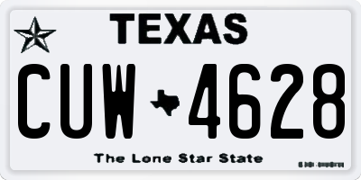 TX license plate CUW4628