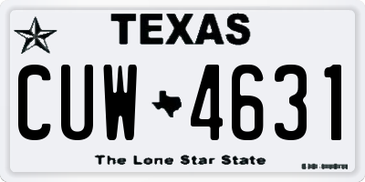 TX license plate CUW4631