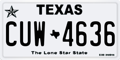 TX license plate CUW4636