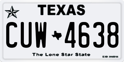 TX license plate CUW4638