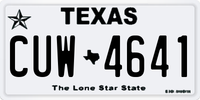 TX license plate CUW4641