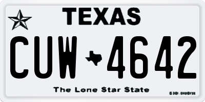 TX license plate CUW4642