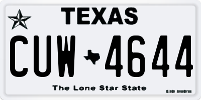 TX license plate CUW4644
