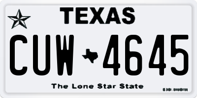 TX license plate CUW4645