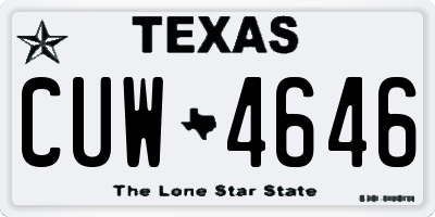 TX license plate CUW4646