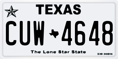 TX license plate CUW4648