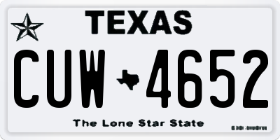 TX license plate CUW4652
