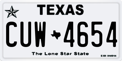 TX license plate CUW4654