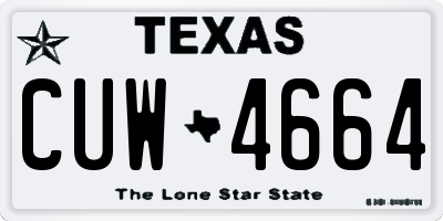 TX license plate CUW4664