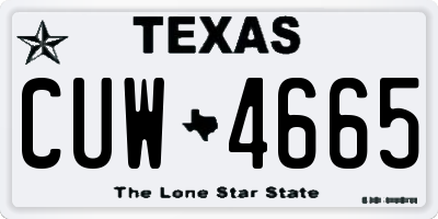 TX license plate CUW4665