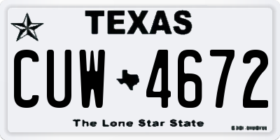 TX license plate CUW4672