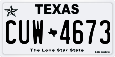 TX license plate CUW4673
