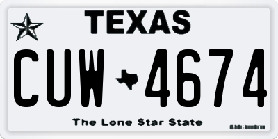 TX license plate CUW4674