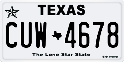 TX license plate CUW4678