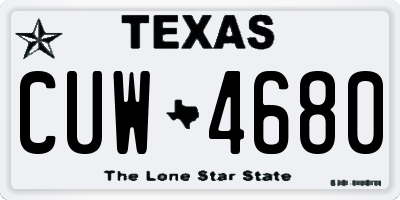 TX license plate CUW4680