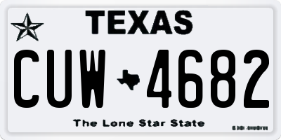 TX license plate CUW4682