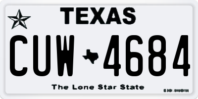 TX license plate CUW4684