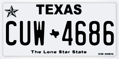 TX license plate CUW4686