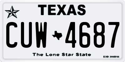 TX license plate CUW4687