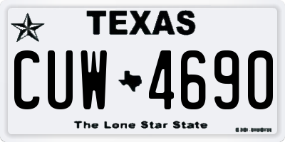 TX license plate CUW4690