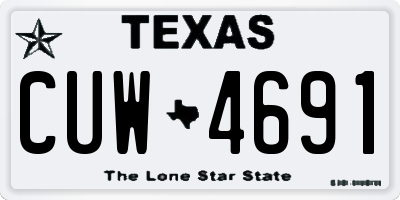 TX license plate CUW4691