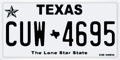 TX license plate CUW4695