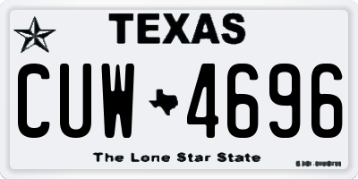 TX license plate CUW4696