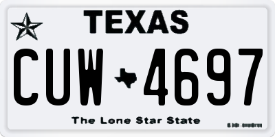 TX license plate CUW4697