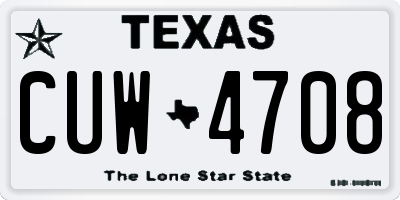 TX license plate CUW4708