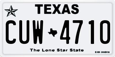 TX license plate CUW4710
