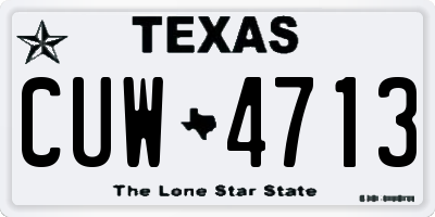 TX license plate CUW4713