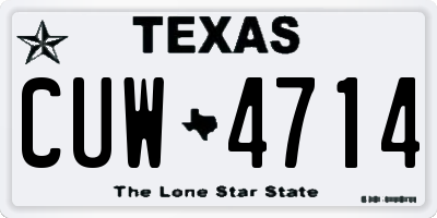 TX license plate CUW4714