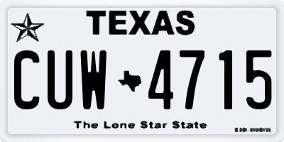 TX license plate CUW4715