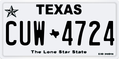 TX license plate CUW4724