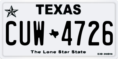 TX license plate CUW4726