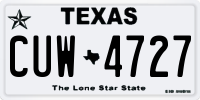 TX license plate CUW4727