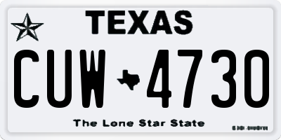 TX license plate CUW4730