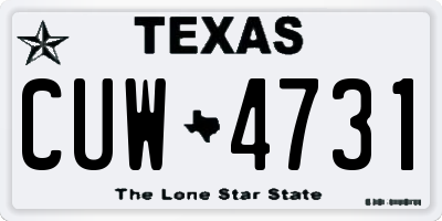 TX license plate CUW4731