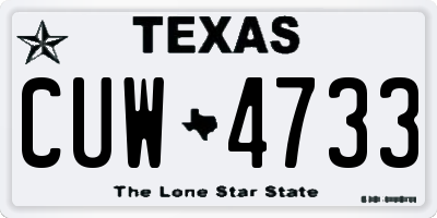 TX license plate CUW4733