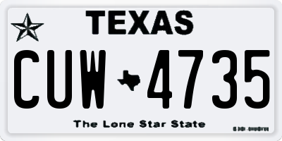 TX license plate CUW4735