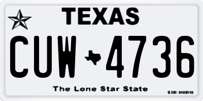 TX license plate CUW4736