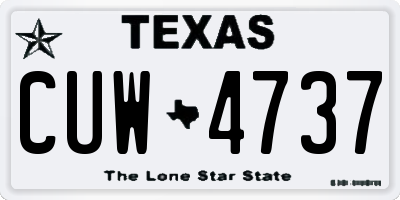 TX license plate CUW4737